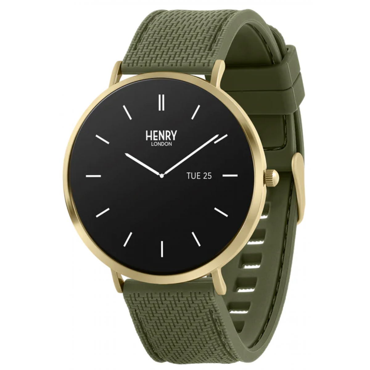 Henry London 智能手錶 HSL018 (金色和森林綠矽膠錶帶)